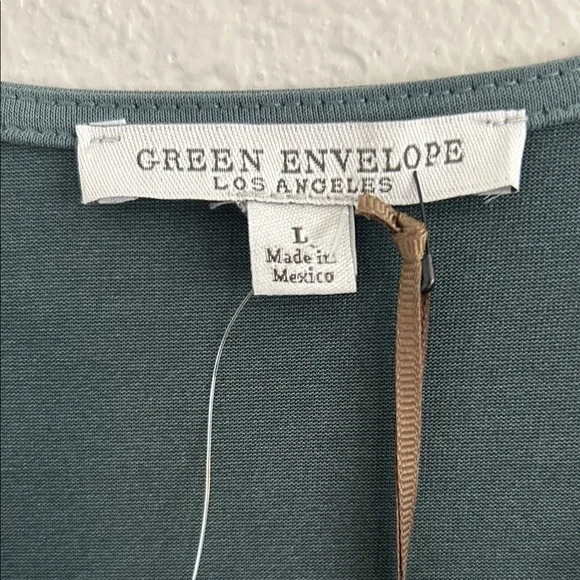 Green Envelope Dark Green V-Neck Blouse - Picture 4 of 8